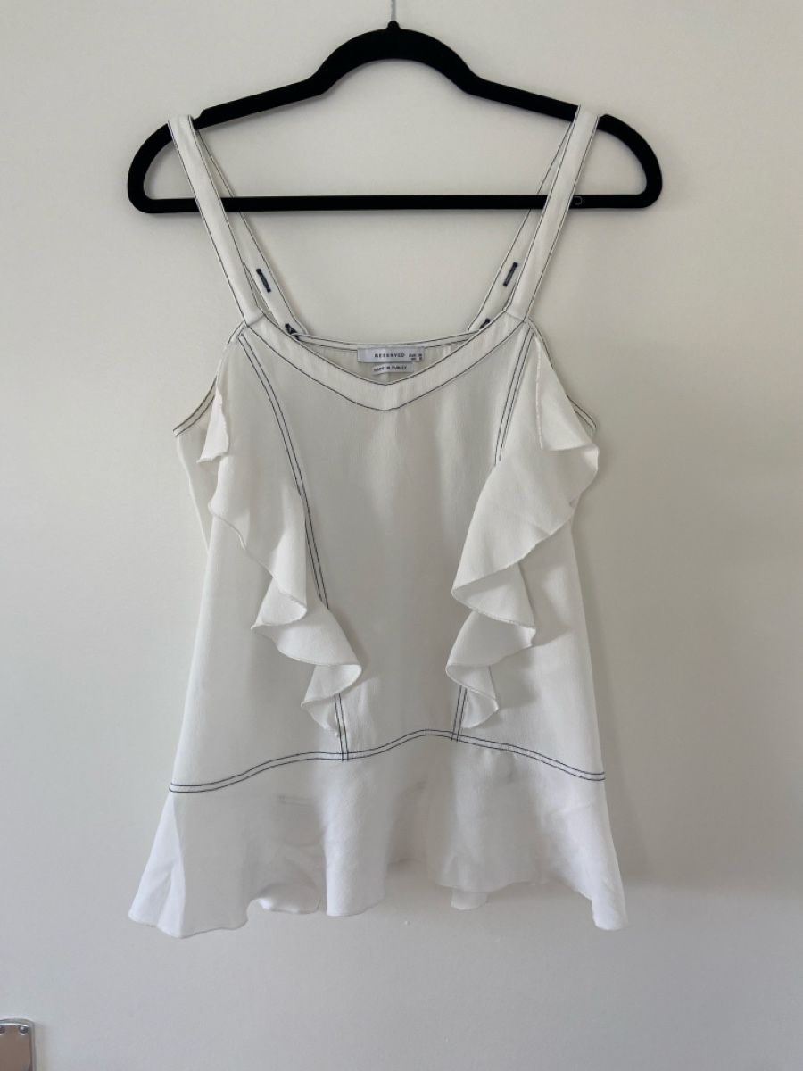 Top: Reserved Summer Top, Size 36, White - Stylish & Light – Usato da Urdorf venduto da anna_de