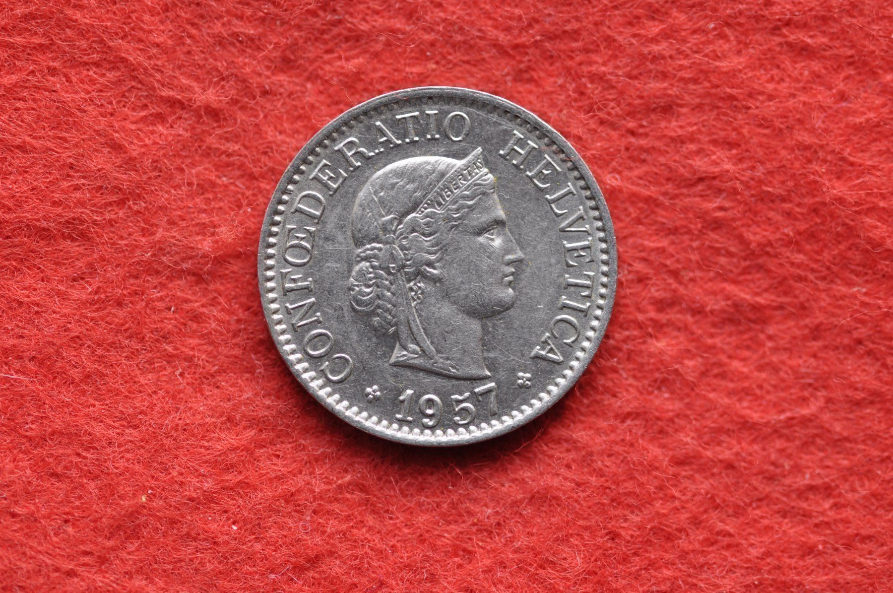 Tutti le monete: 10 rappen 1957 – Usato da Laupen BE venduto da Gufi57