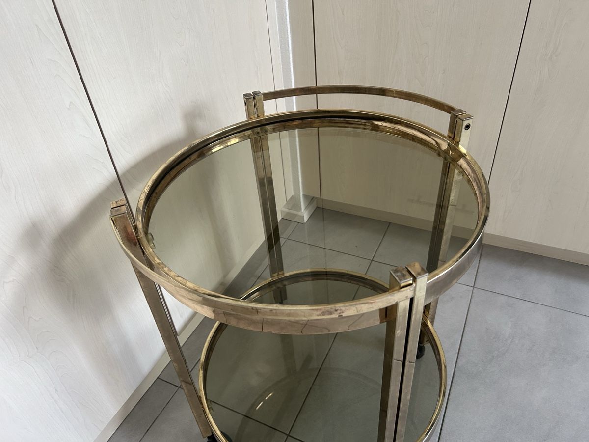 Servierwagen: Servierwagen Metall Glas geraucht ca. 50 cm Durchmesser – Gebraucht aus Lanzenhäusern von vic63 1