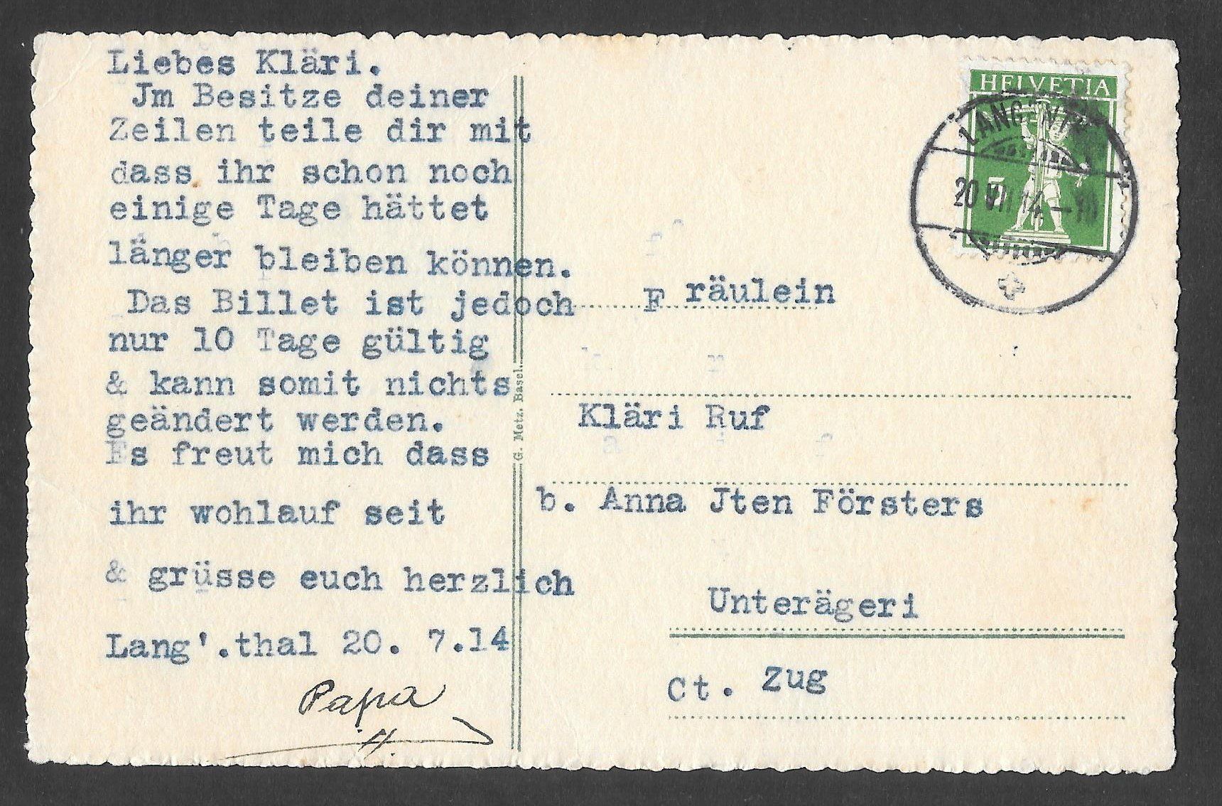 Cartoline postali: Langenthal Wildpark – Usato da Olten venduto da clotaldi 1