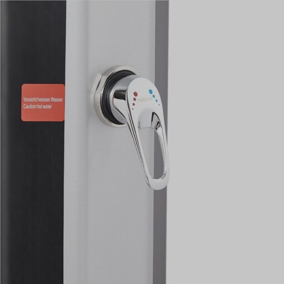 Duschen: Solardusche 60L mit Handbrause und Themometer schwarz/silber – Neu (gemäss Beschreibung) aus Nebikon von warendiscount 2