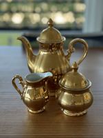 Goldenes Kaffeeservice, Vintage, Handmalerei, Top Zustand! (