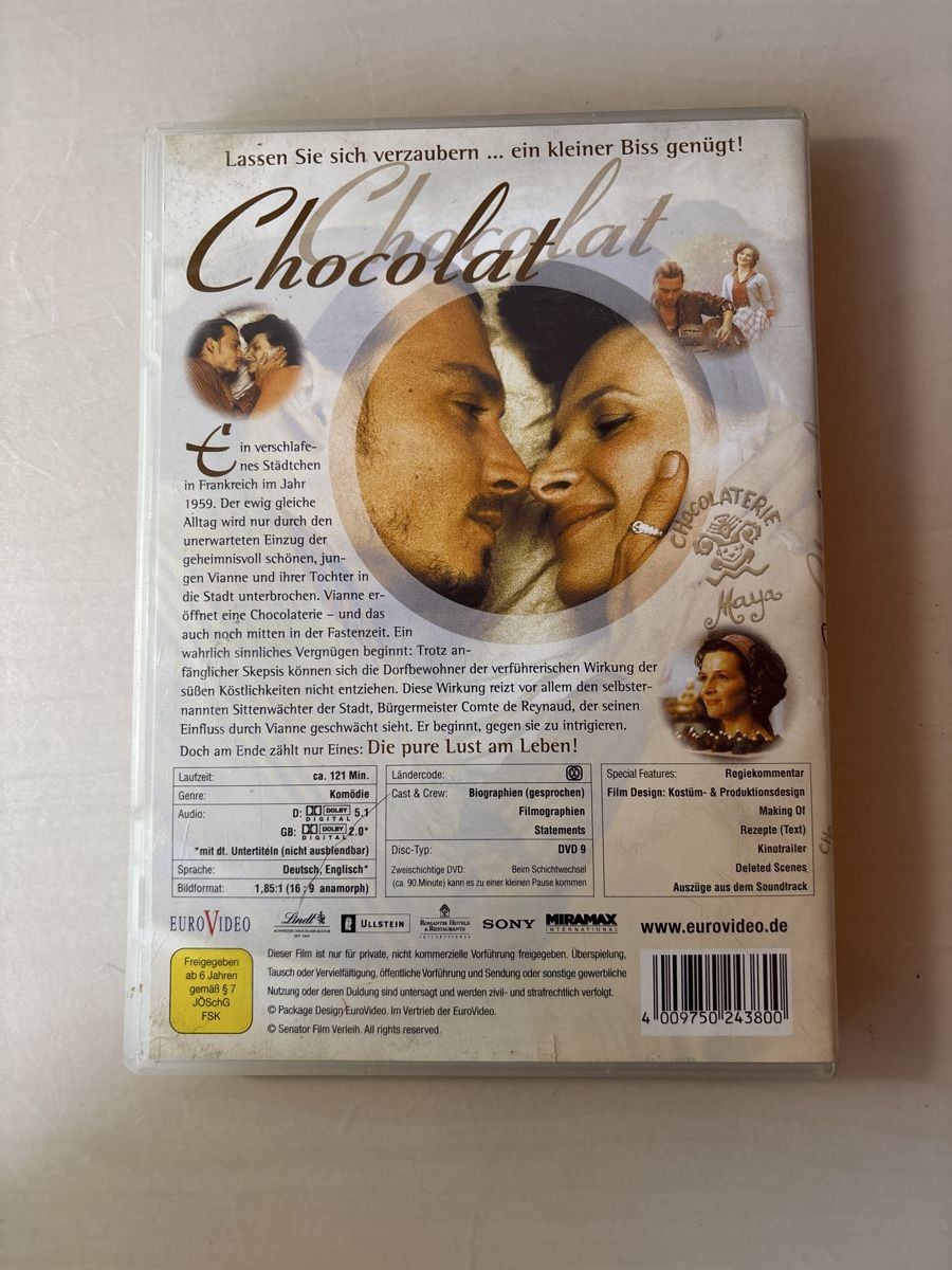 Tutti i DVDs: Chocolat - Ein kleiner Biss genügt! – Usato da Ruswil venduto da Slivio_ 1