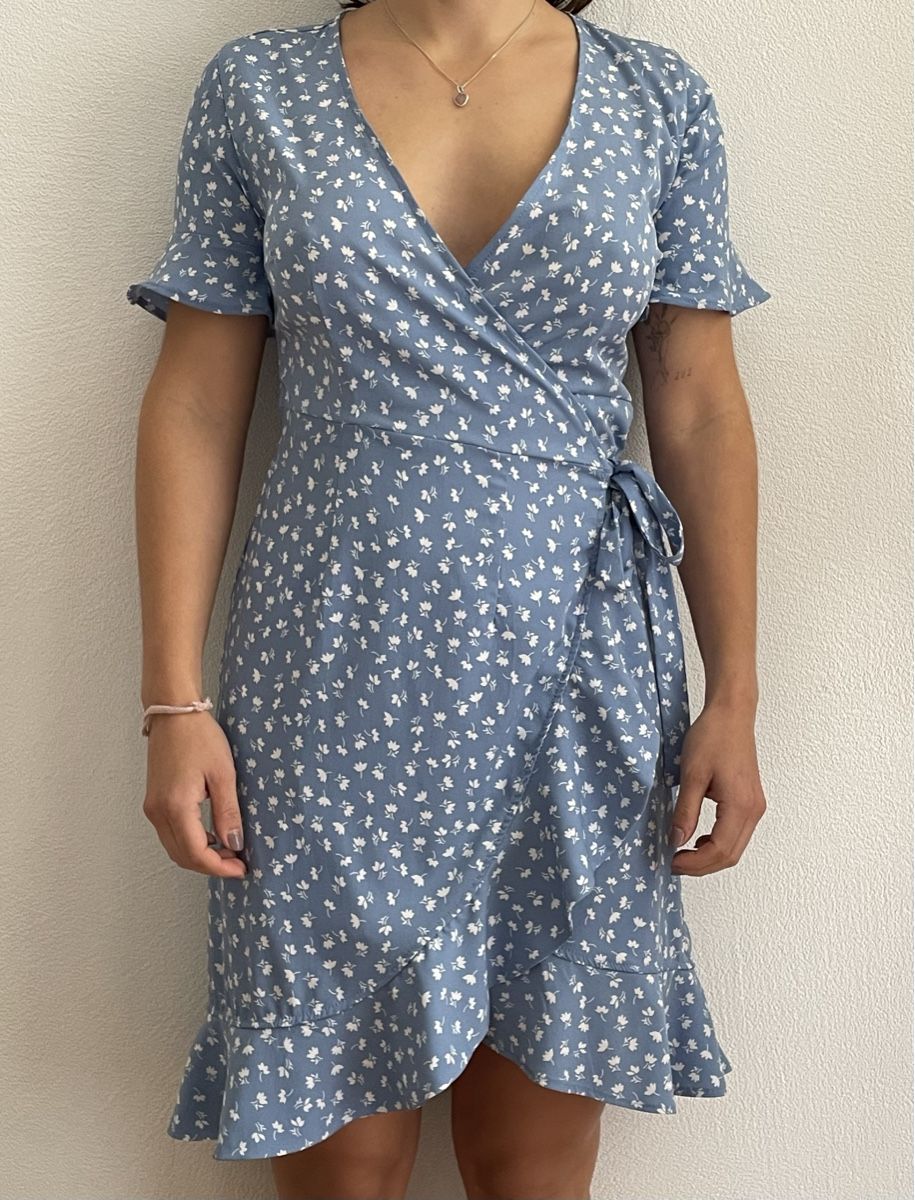 Only Vestiti: Blaues Sommerkleid mit Blumenmuster – Usato da Chur venduto da buc_6tcp