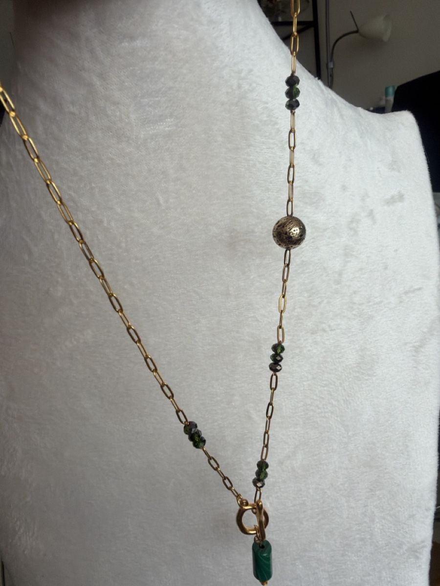 Ketten: Collier Doré Pendentif Vert Perles  Neuf – Neu (gemäss Beschreibung) aus Bouveret von dou_g8q7 6