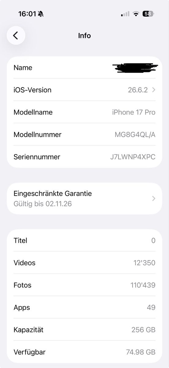 Apple Telefoni cellulari / Smartphones: Iphone 17 Pro 256gb Silver – Nuovo (secondo la descrizione) da Biel/Bienne venduto da Trend90 4