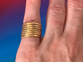 Feiner goldiger Ring (echt silber) (52/53/54/55/57)