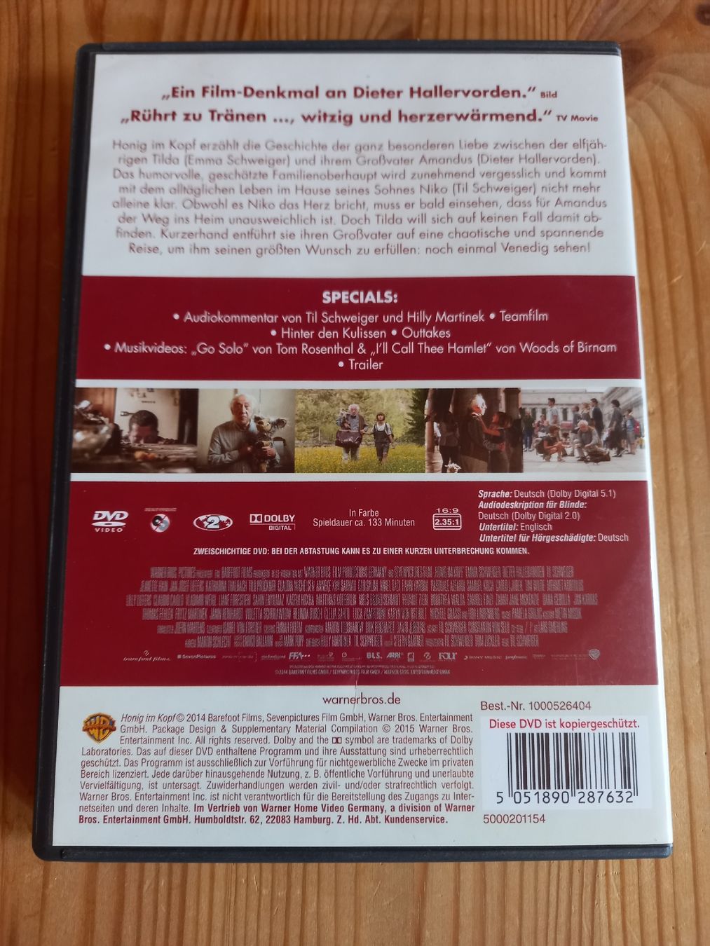 Tutti i DVDs: DVD Honig im Kopf – Usato da Langenthal venduto da noa_9wcy 2