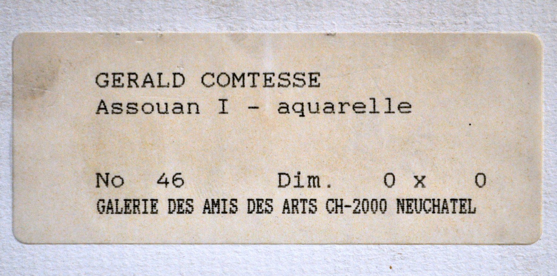 Dipinti: Aquarelle "Assouan" signée Gérald Comtesse – Usato da Neuchâtel venduto da Neuchatel 8