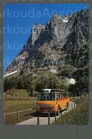 AK color Grindelwald BE Postauto von zur Gr.Scheidegg ≈ 1980