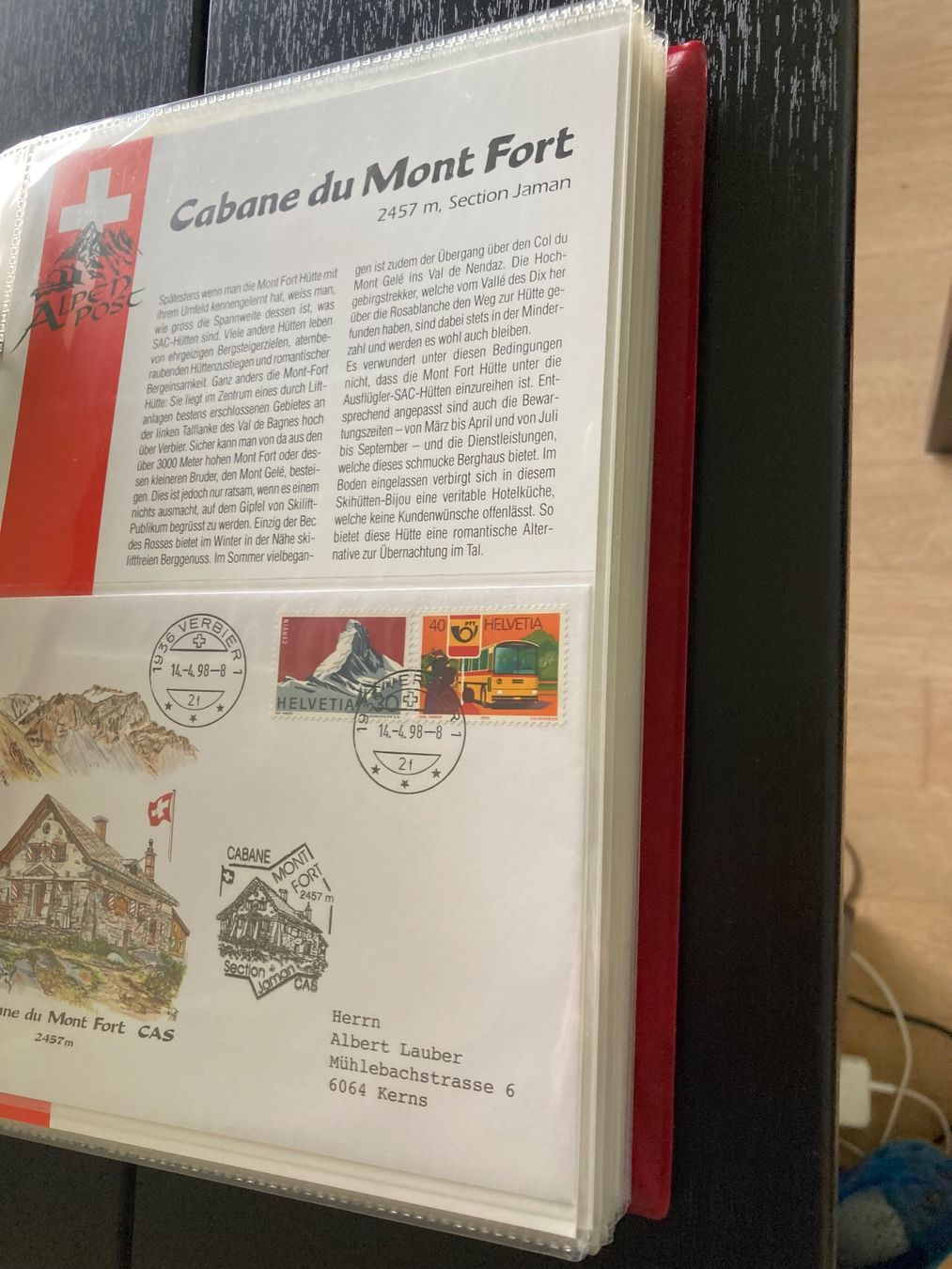 Tutti i francobolli: Alpenpost mit 29 Blatt diverser Hütten – Usato da Domat/Ems venduto da Lareina2015 2