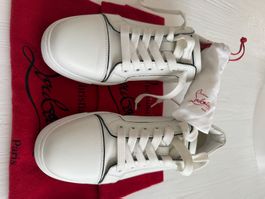 Louboutin Sneaker Leder Weiss Grösse 38 mit Beutel