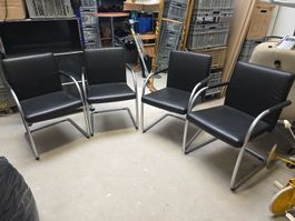 4x Vitra Visavis Stuhl – Design Klassiker – Leder – Antonio