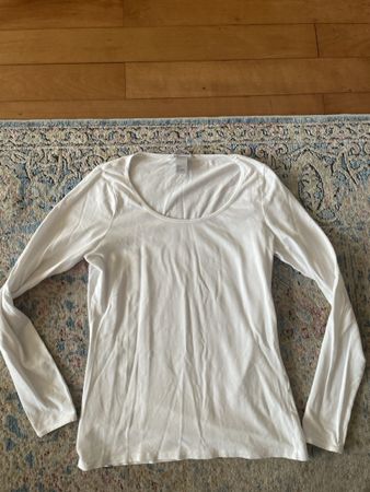Süsses weisses Langarm T-Shirt, Grösse S