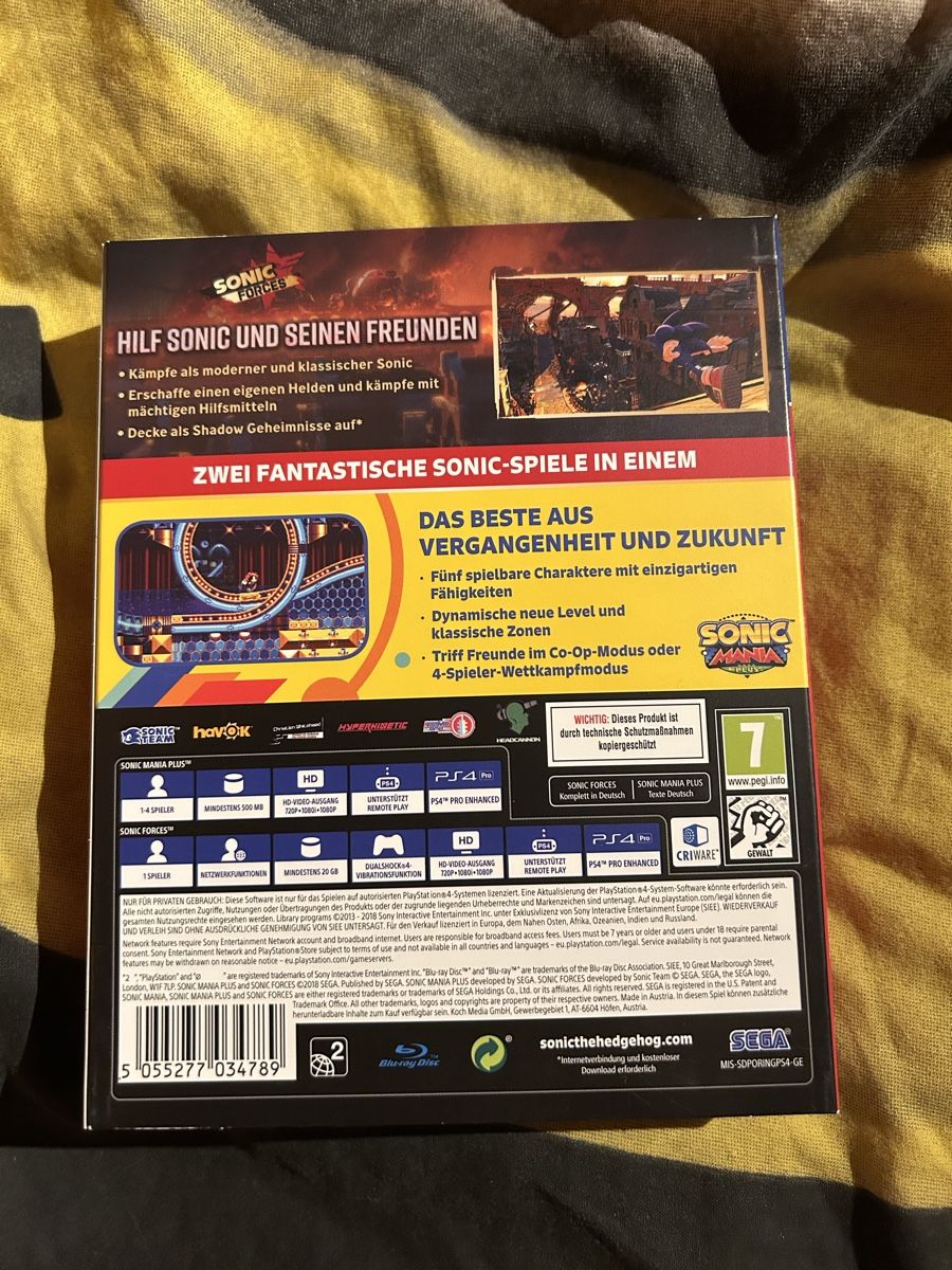 Sonic Spiele: Sonic Mania Plus & Sonic Forces Doppelpack PS4 Games! – Gebraucht aus Hauptwil von pat_22sj 1
