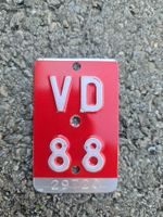 Plaque vélo Vaud, VD 1988 / Suisse / collector / Vintage