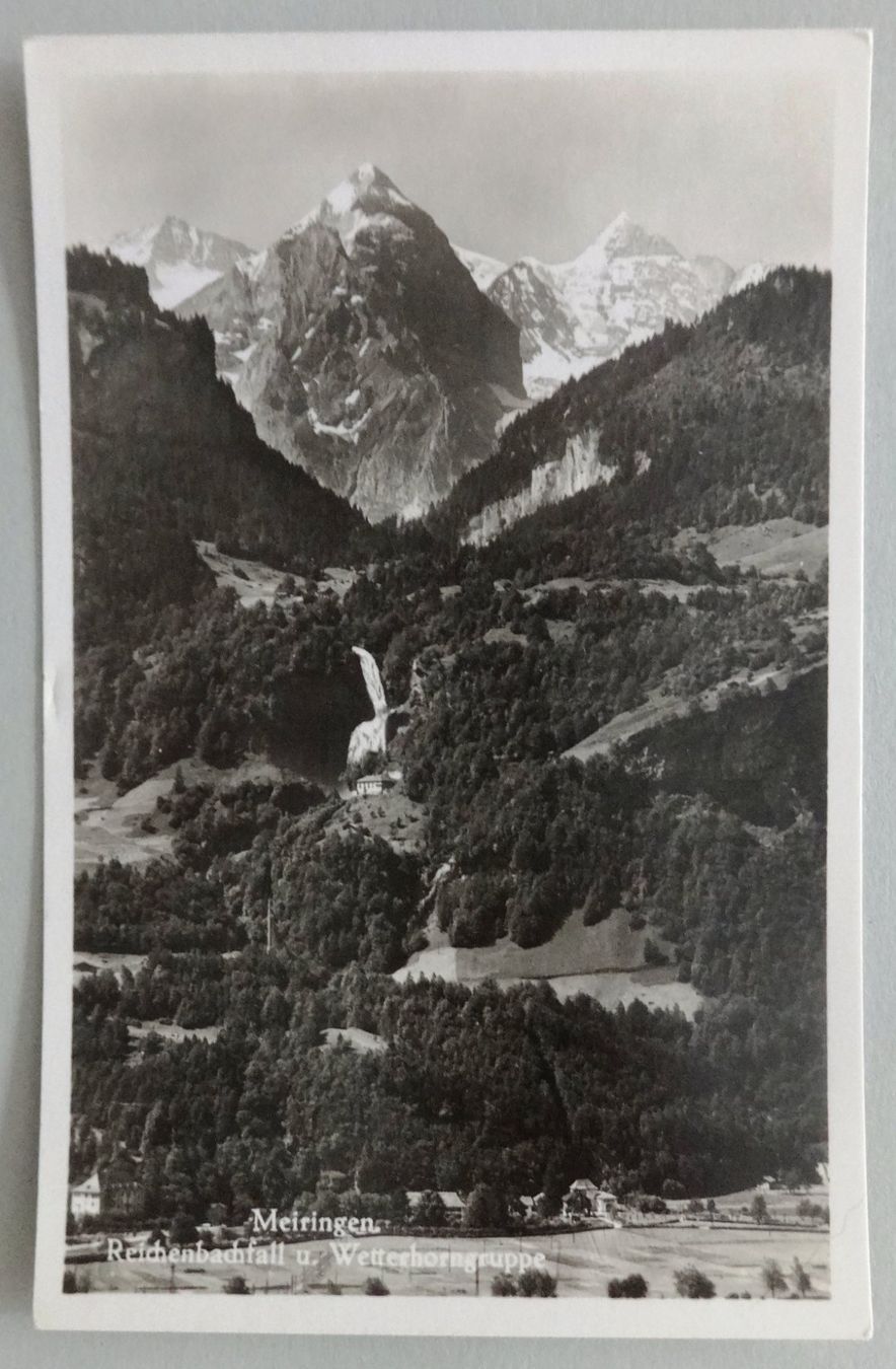 Cartoline postali: Meiringen - Reichenbachfall u. Wetterhorngruppe – Usato da Fétigny venduto da Billy2miny