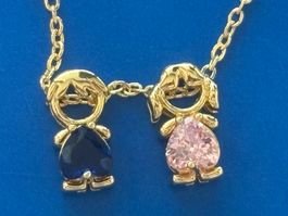 Luxus Elegante Edelsthal Zirkonia Kette Farbe : Gold