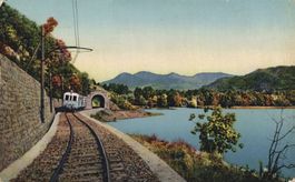 Alte Ansichtskarte Ferrovie Lugano Ponte Tresa Lago d'Agno