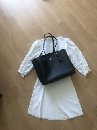 Weisses Kleid gr. 38 und Tasche