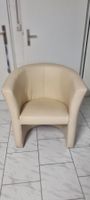 Cocktailsessel in Creme, Kunstleder, gebraucht, gut erhalten