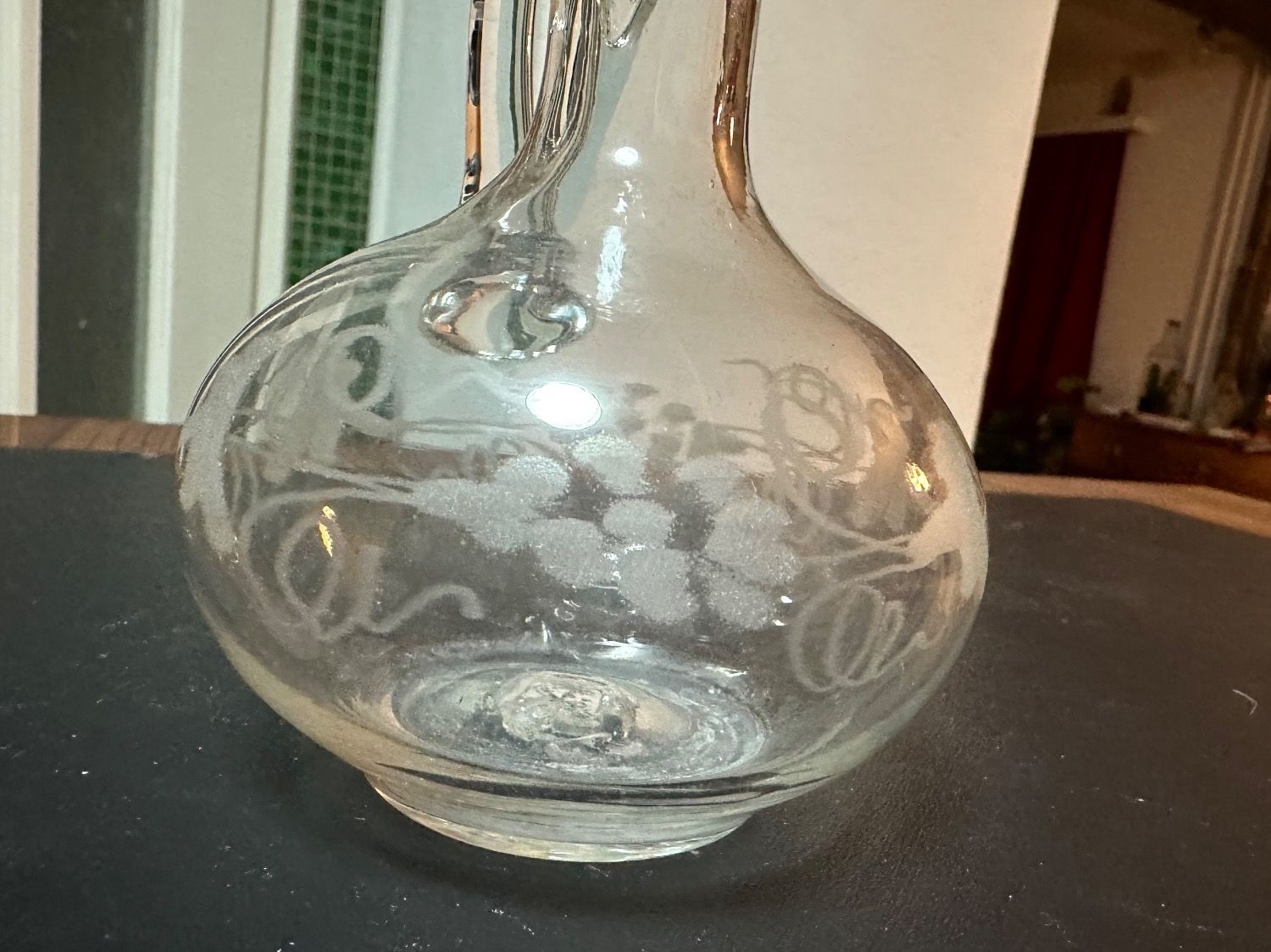 Caraffe: Flühli? Glas-Karaffe mit gerutschtem Decor – Usato da Frauenfeld venduto da aluma14 4