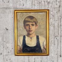 Emil Beurmann, Schönes Ölgemälde Knabenporträt