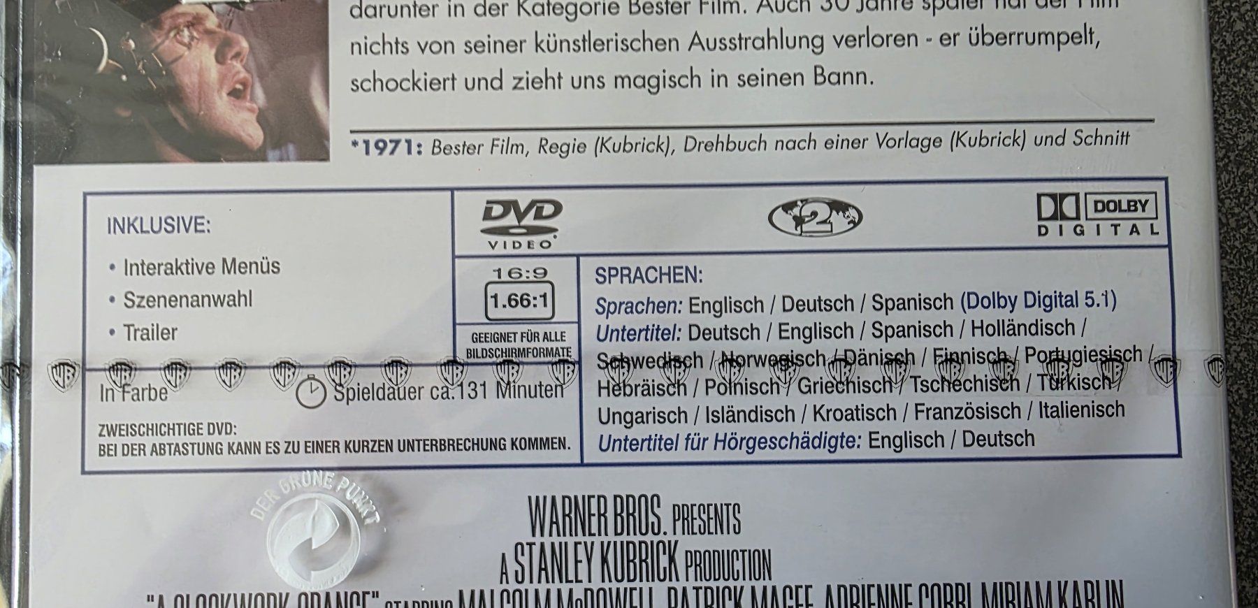 Tutti i DVDs: DVD Uhrwerk Orange - Stanley Kubrick – Usato da Oetwil am See venduto da fineli2 1