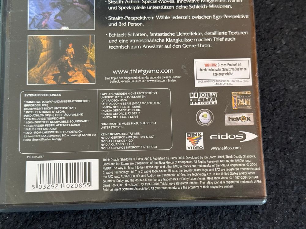 THIEF quot Deadly Shadows quot PC DVD Microsoft (Gebraucht) in Fribourg für CHF