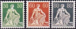 1940 Helvetia Nr. 113y+140y+141y, postfr.** auf Kreidepapier