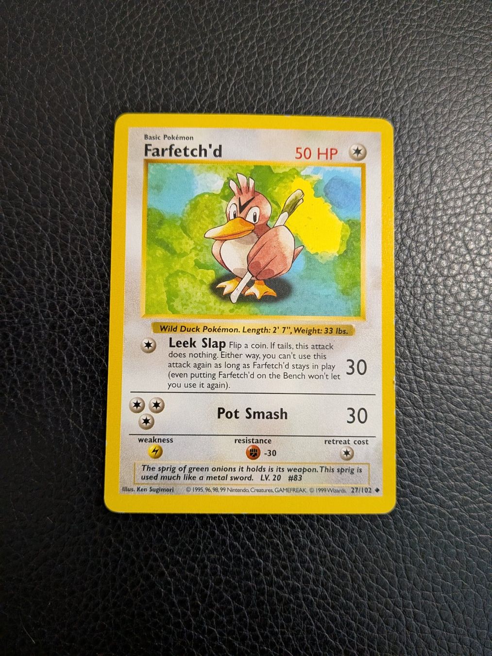 Pokémon Sammelbilder & Trading cards: Base Set Shadowless Farfetch’d 27/102 Ab 1 – Gebraucht aus Paradiso von Pkmn10