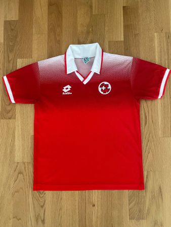 ORIGINAL SCHWEIZ NATI TRIKOT EM 1996 SUISSE MAILLOT LOTTO XS
