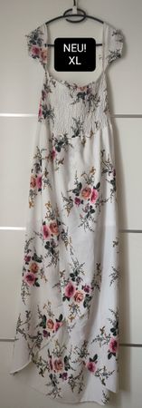 Neues Sommerkleid mit Blumenmuster, Grösse XL - Top!