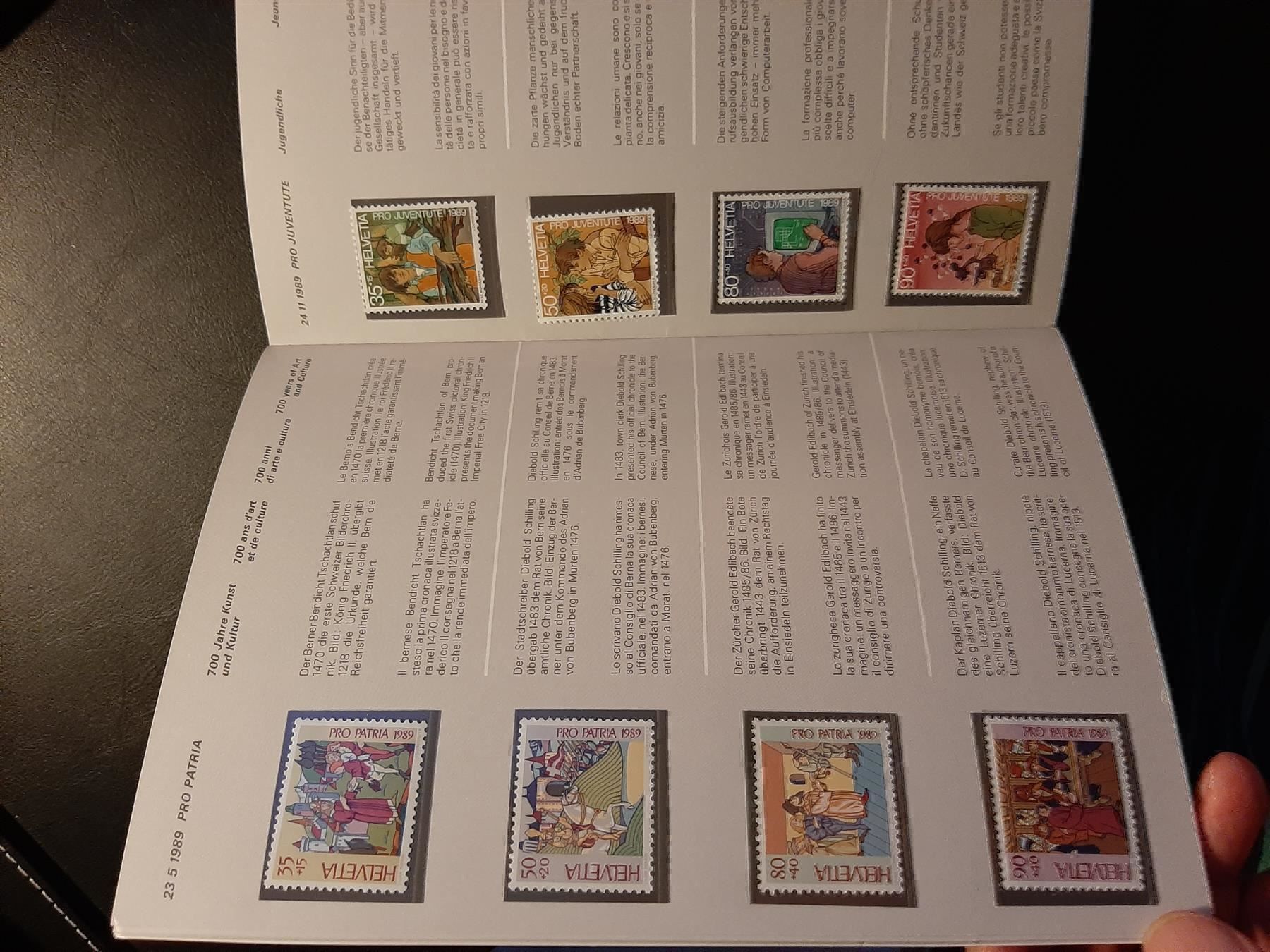 Tutti i francobolli: 1989 Jahressammlung Postfrisch – Nuovo e nell'imballaggio originale da Affoltern am Albis venduto da Andrezc 3