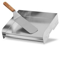 Edelstahl Grillplatte Plancha Grillpfanne mit Spachtel