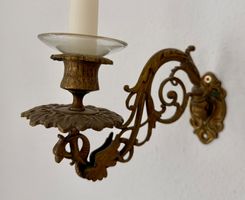 Antikes Paar Wand - Kerzenhalter aus Messing