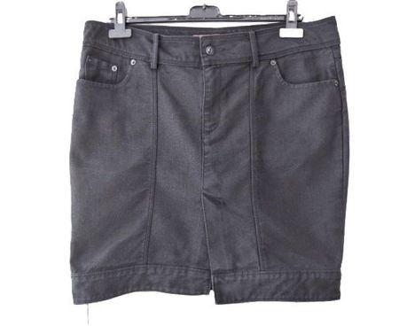 Gr. 40 42 ELLE schwarzer Jeans Rock Silber-Sprenkel