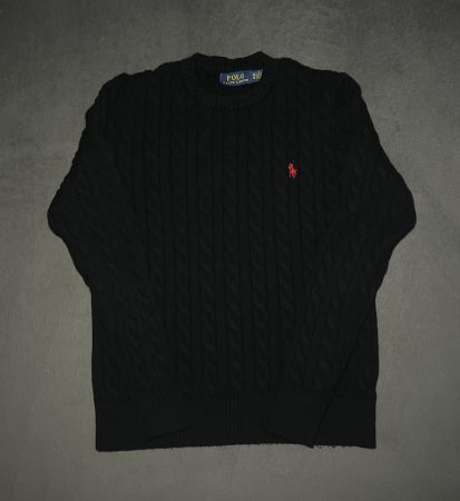 NEU Polo Ralph Lauren Zopfstrick Pullover Gr. M Schwarz