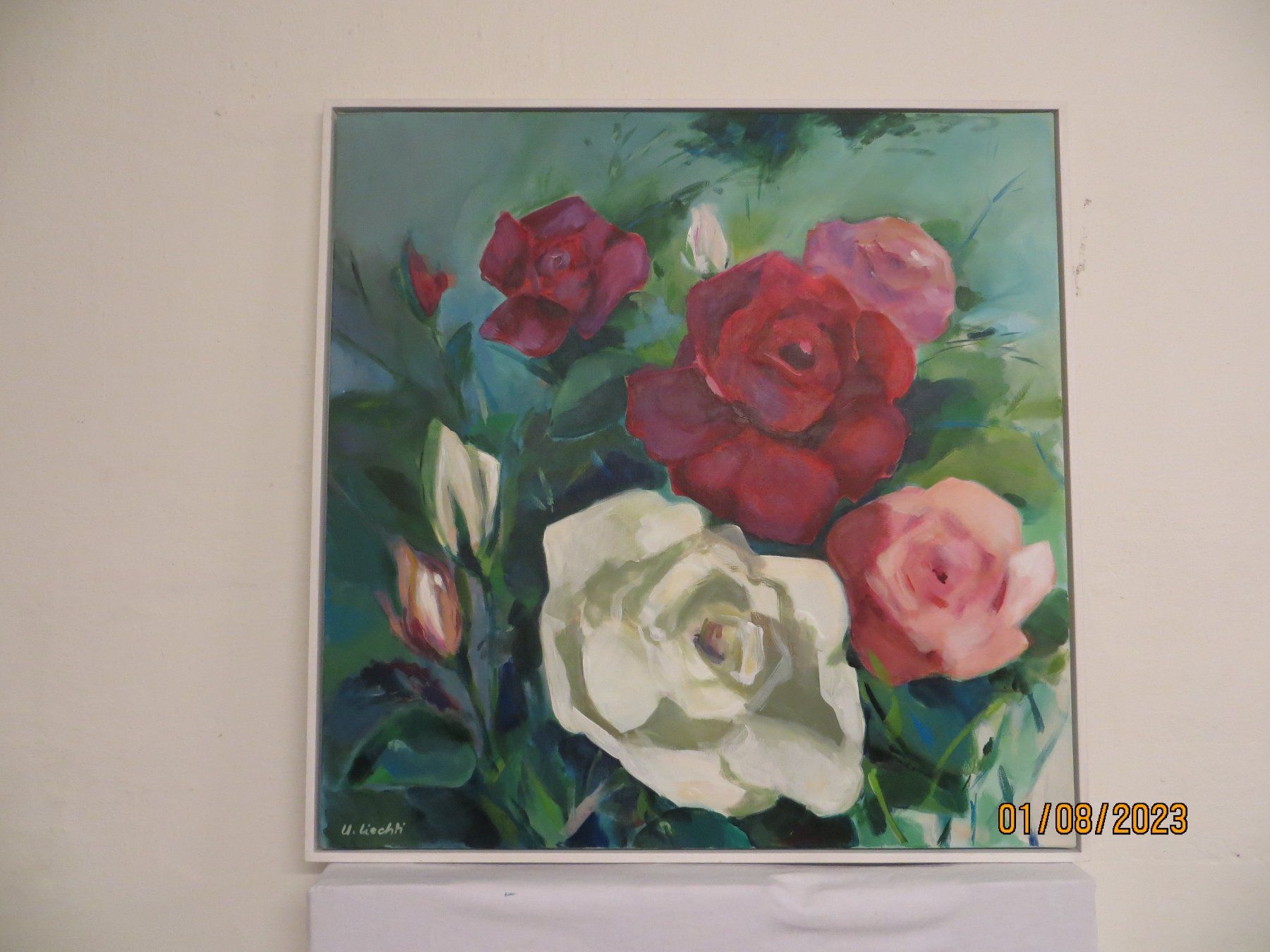 Dipinti: Acryl gemälde Rosen, gerahmt. – Nuovo (secondo la descrizione) da Winterthur venduto da Schnauz007 1