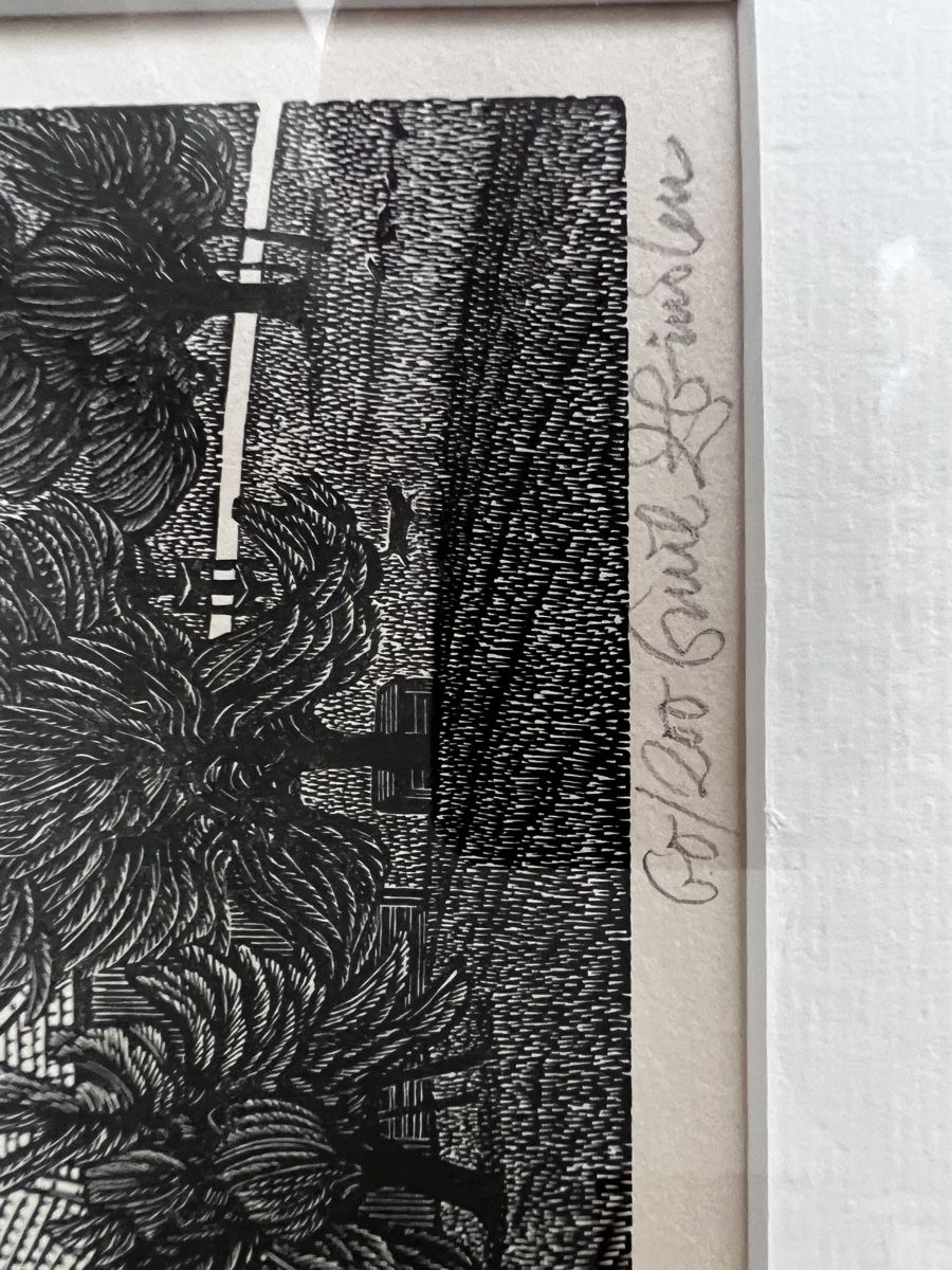 Xilografie: Emil Zbinden Beim Kaltacker 1940 – Usato da Neuenegg venduto da Magosaurus 2