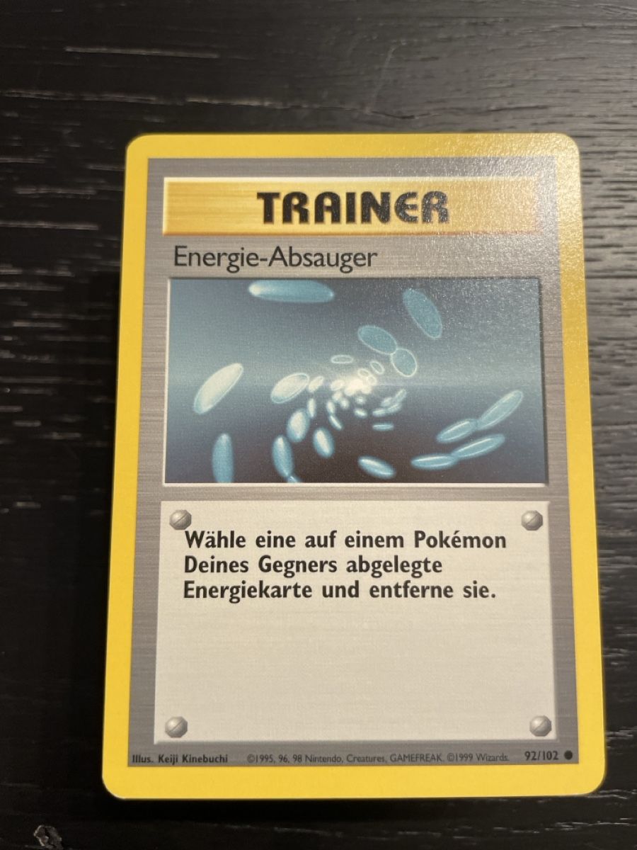 Pokémon Sammelbilder & Trading cards: Pokemon Energie-Absauger 92/102 trainer base set – Gebraucht aus Hugelshofen von Suimosa 1