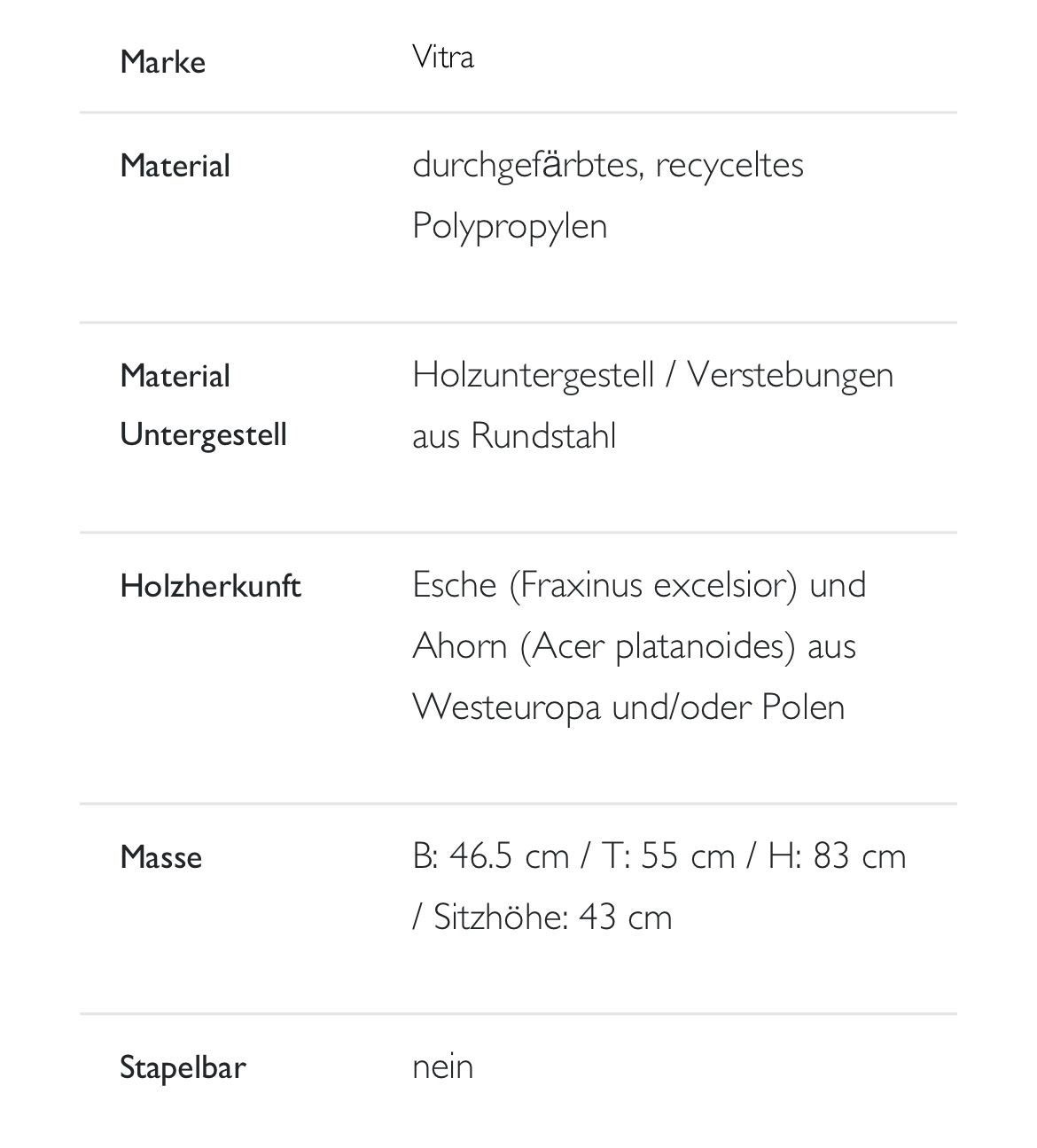 Vitra Sedie: Eames Plastic Side Chair DSR - Vitra, Basalt – Usato da Bern venduto da mo04 6