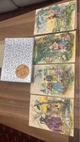 Multipuzzle 4x15 Teile Bildergeschichte guter Zustand