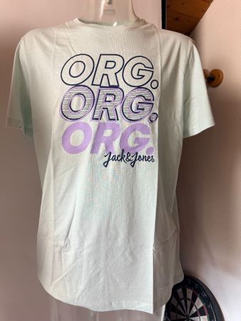 JACK & JONES, T-Shirt Kurzarm, Grösse XL, Farbe Hellblau