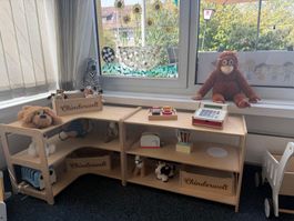 Eckregal Chinderwelt Spielregal Holz für Kinderzimmer