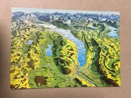 AK  Panorama Relief Zürichsee Zugersee Greifensee Berge