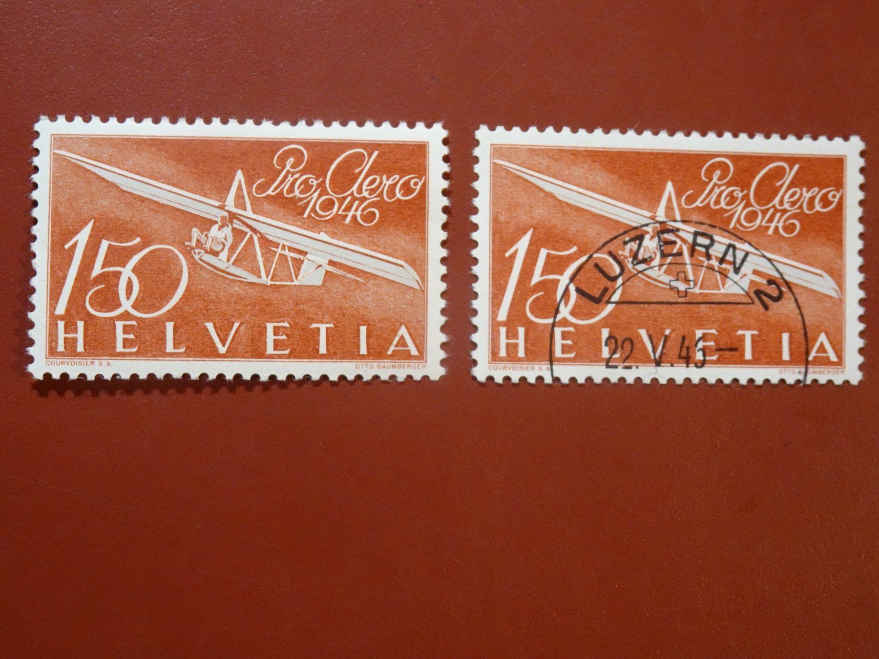 Tutti i francobolli: 1946, PRO  AERO, POSTFRISCH + STEMPEL LUZERN, SCHULGLEITFLUG – Nuovo (secondo la descrizione) da Eschenbach SG venduto da eDaisy