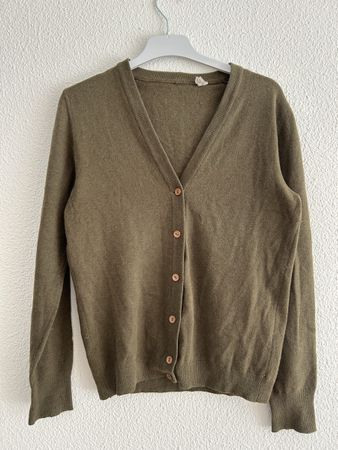 Cardigan vintage en laine, angora et polyamide, taille M