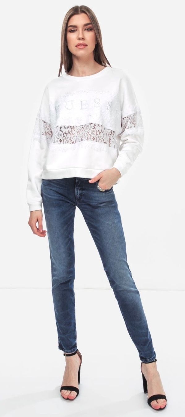 Guess Maglioni & Felpe: Pull GUESS blanc en dentelle t. M – Nuovo (secondo la descrizione) da Peseux venduto da Gilloss 1