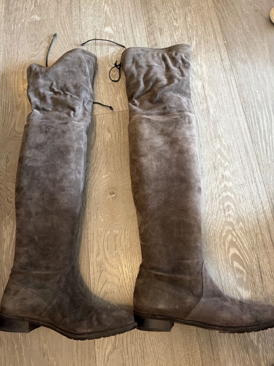 Bottes hautes cuissardes en daim gris taille 37 usagées (Gebraucht) in ...